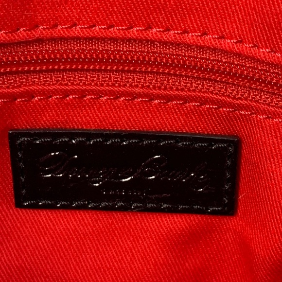 Dark Academia Dooney & Bourke Black Patent Leather Preppy Pouch - Picture 5 of 9